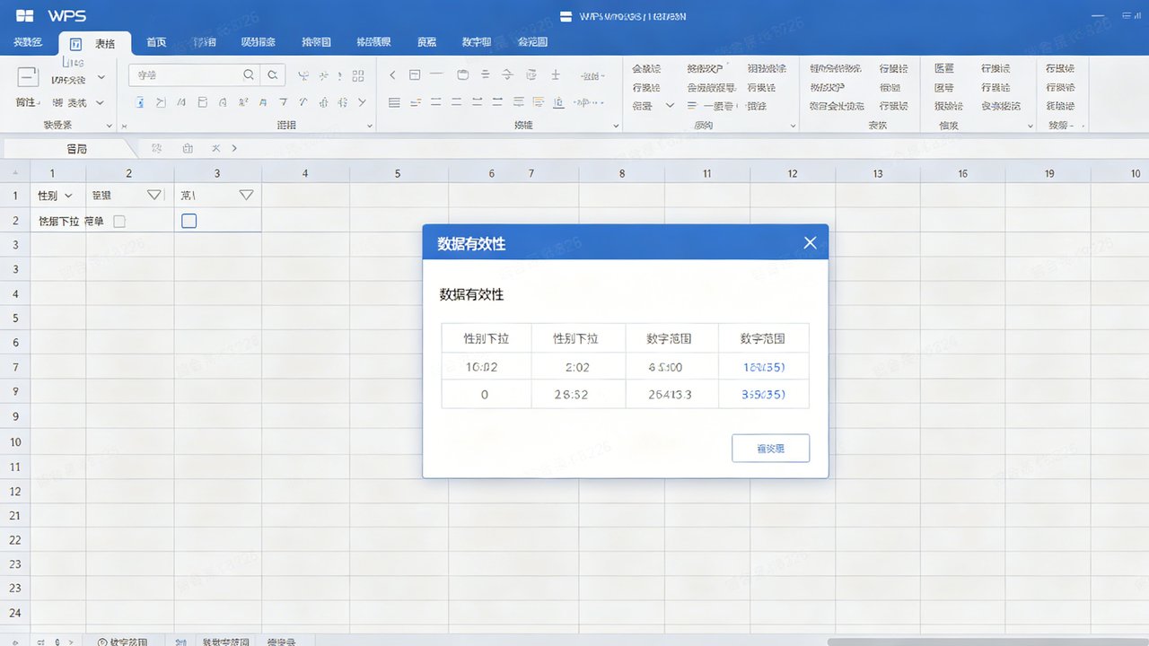 WPS表格数据验证入口设置