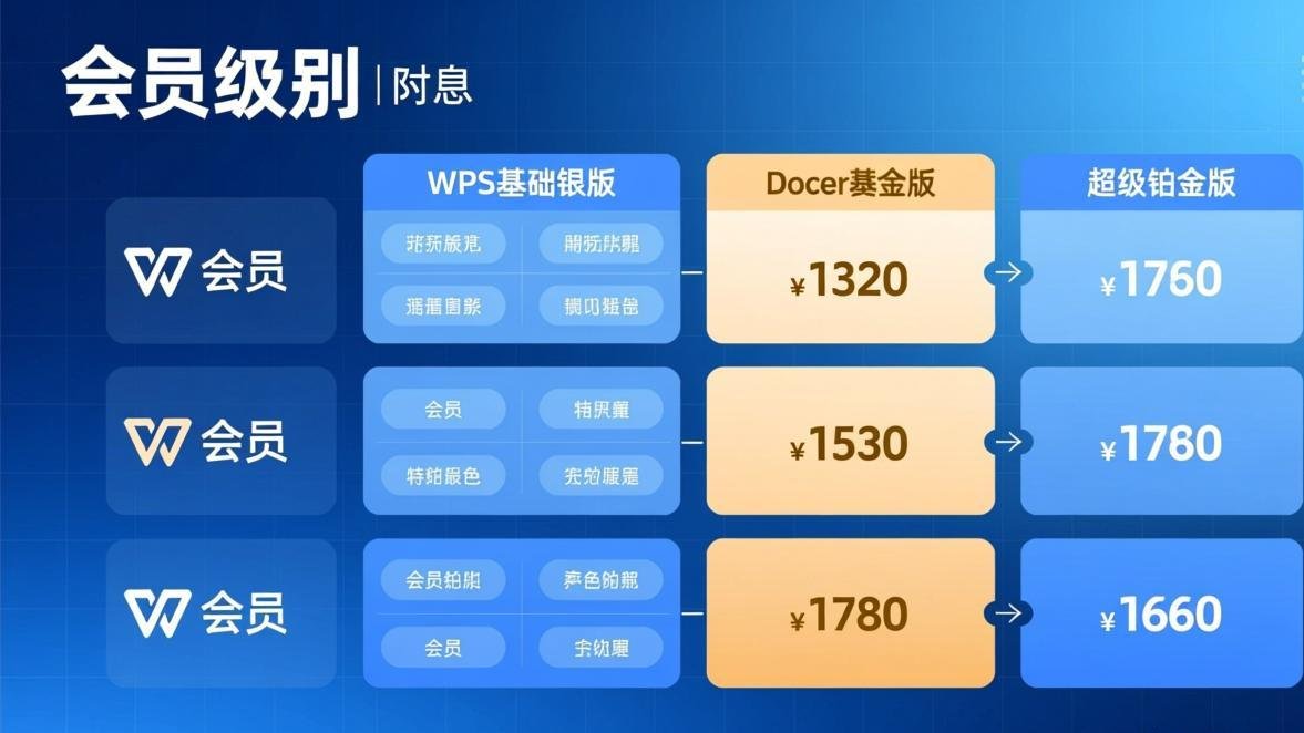 WPS 会员等级对比信息图