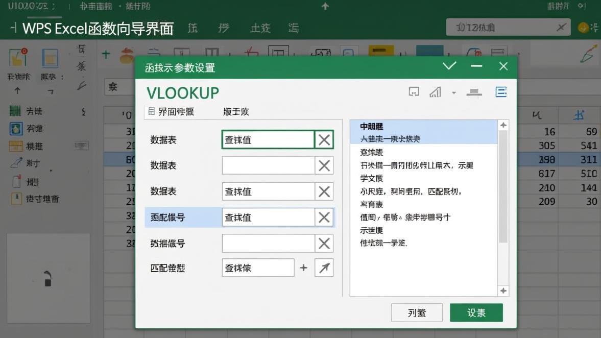 WPS函数参数设置向导